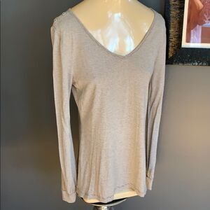 Banana Republic dk brown stripe long sleeve tee, M